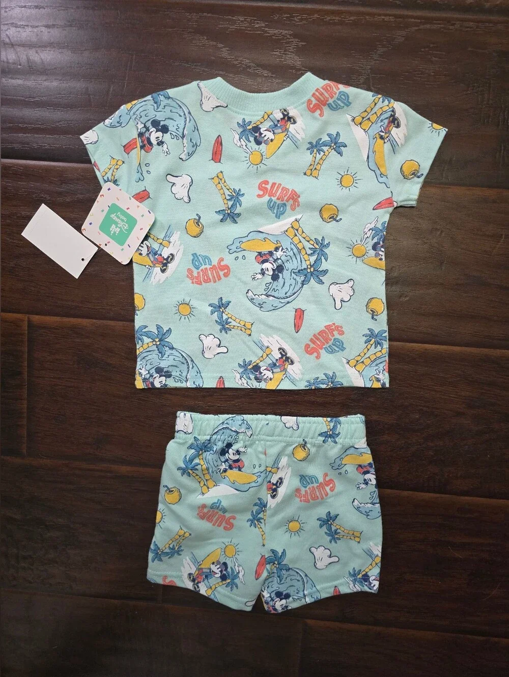 NWT Disney Mickey Mouse Surf Pajama Set Boys 3-6 Months